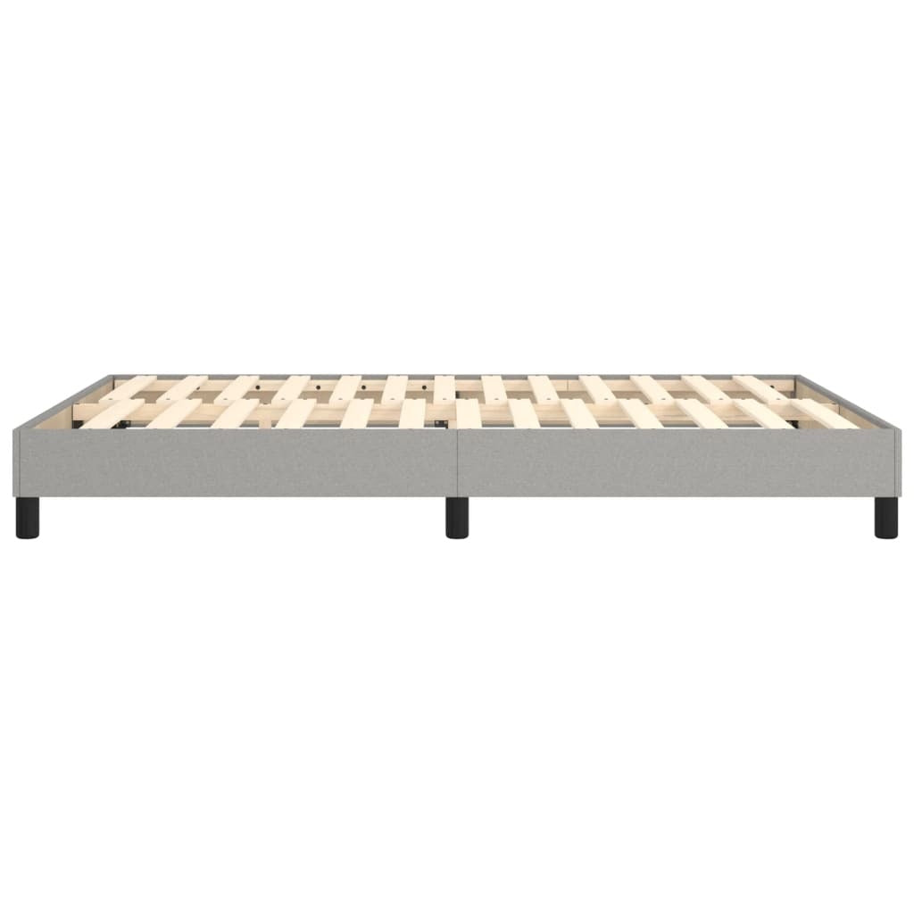 Box Spring Bed Frame Light Gray Queen Fabric (US Only)