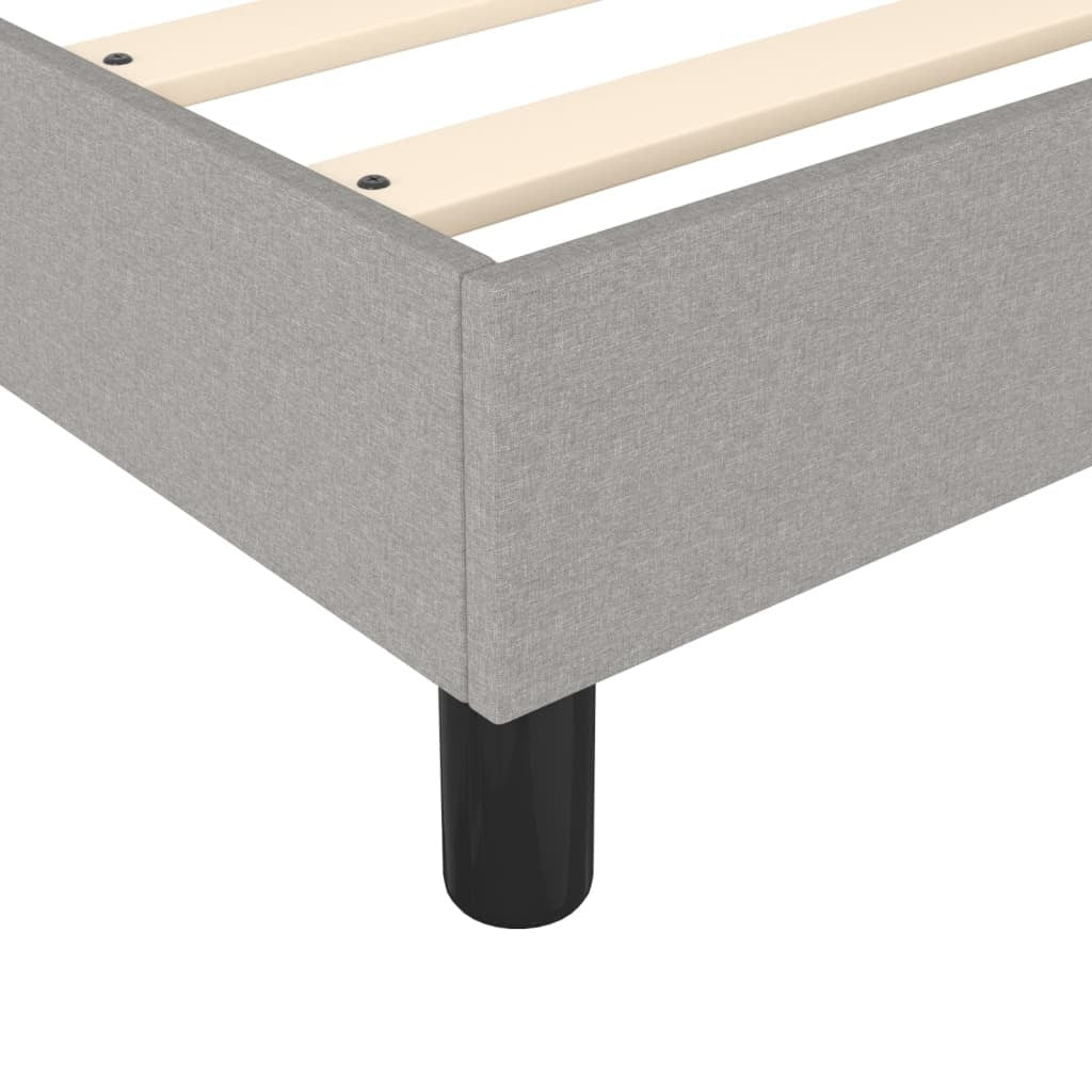 Box Spring Bed Frame Light Gray Queen Fabric (US Only)
