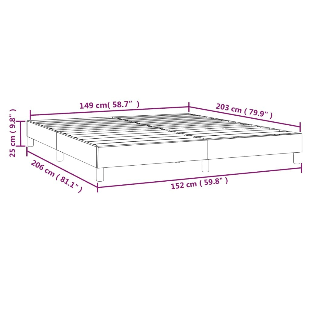 Box Spring Bed Frame Light Gray Queen Fabric (US Only)