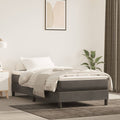 Box Spring Bed Frame Dark Gray Twin Velvet (US Only)