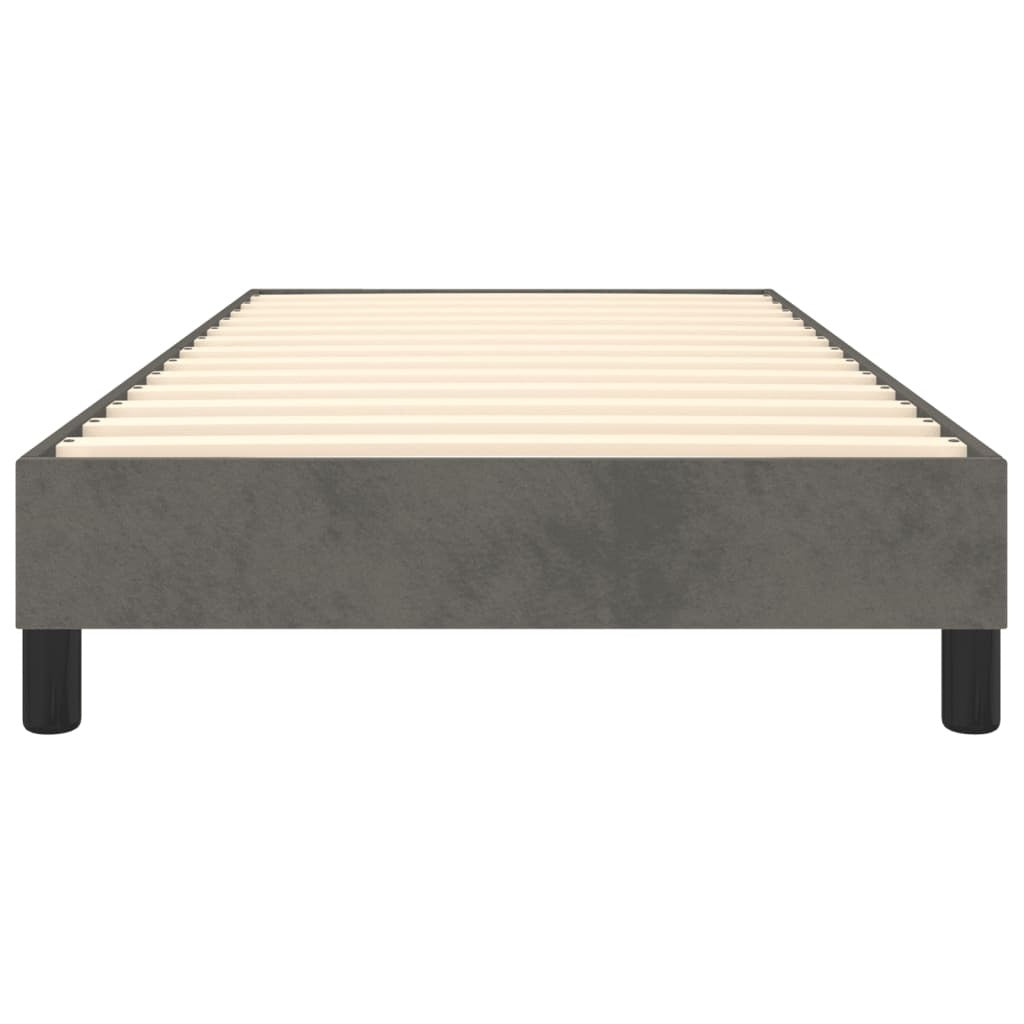 Box Spring Bed Frame Dark Gray Twin Velvet (US Only)