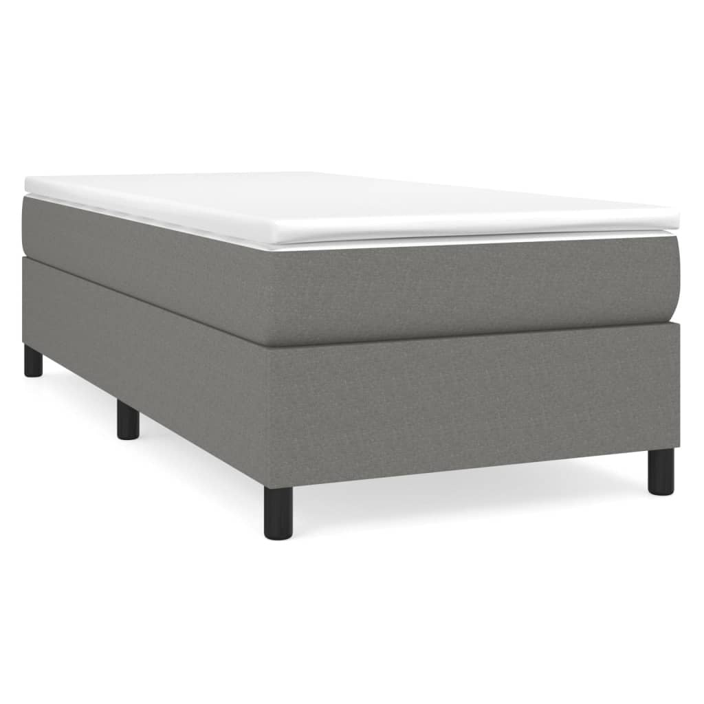 Box Spring Bed Frame Dark Gray Twin XL Fabric (US Only)