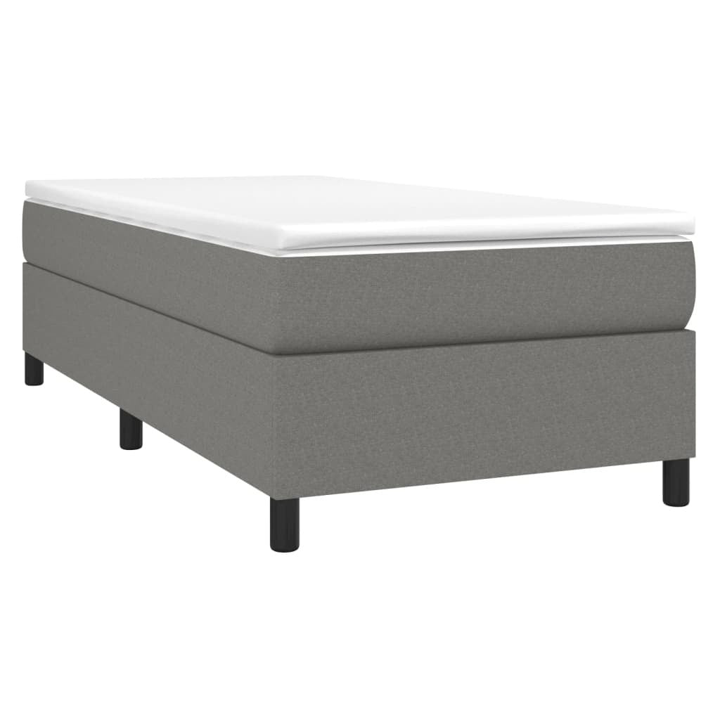 Box Spring Bed Frame Dark Gray Twin XL Fabric (US Only)