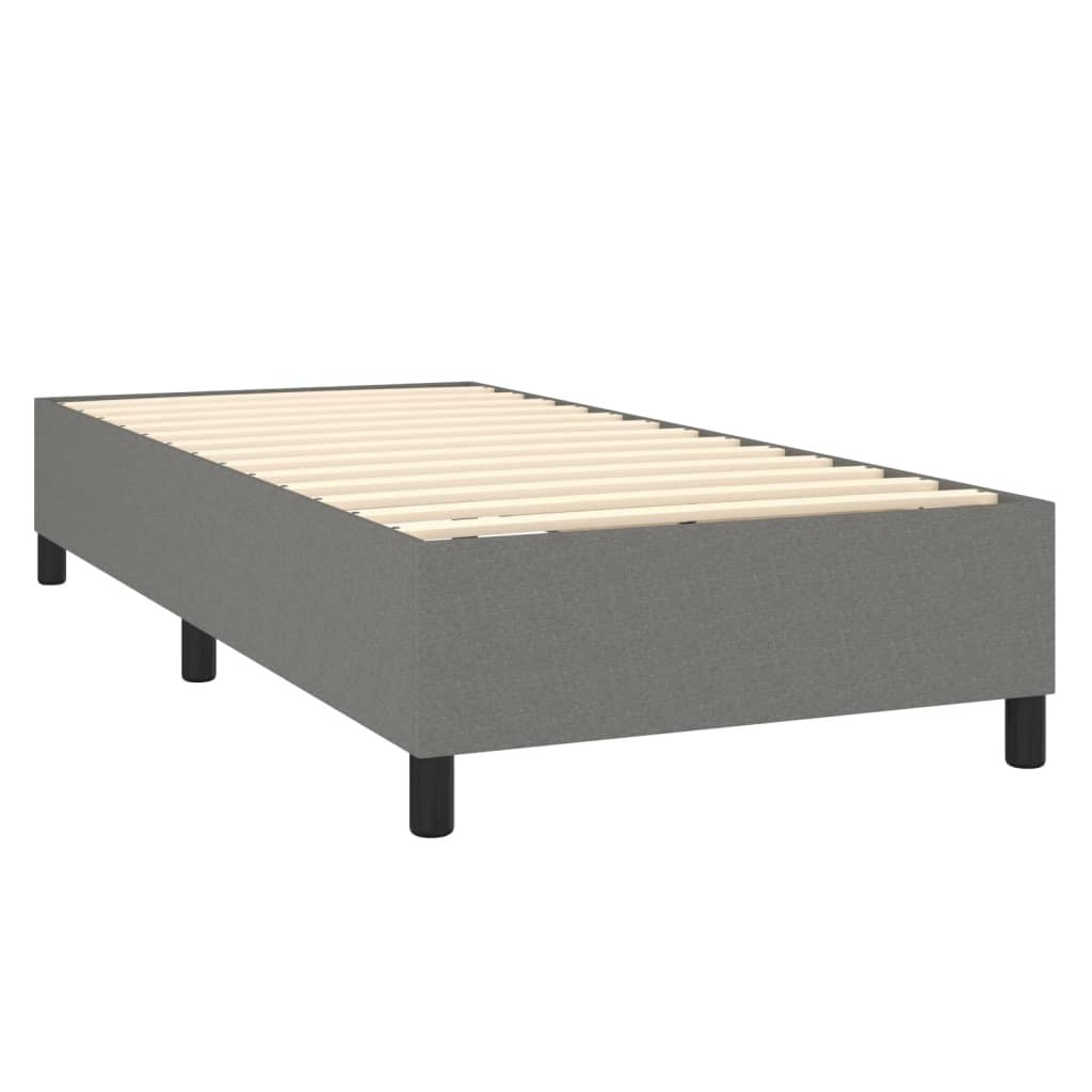 Box Spring Bed Frame Dark Gray Twin XL Fabric (US Only)