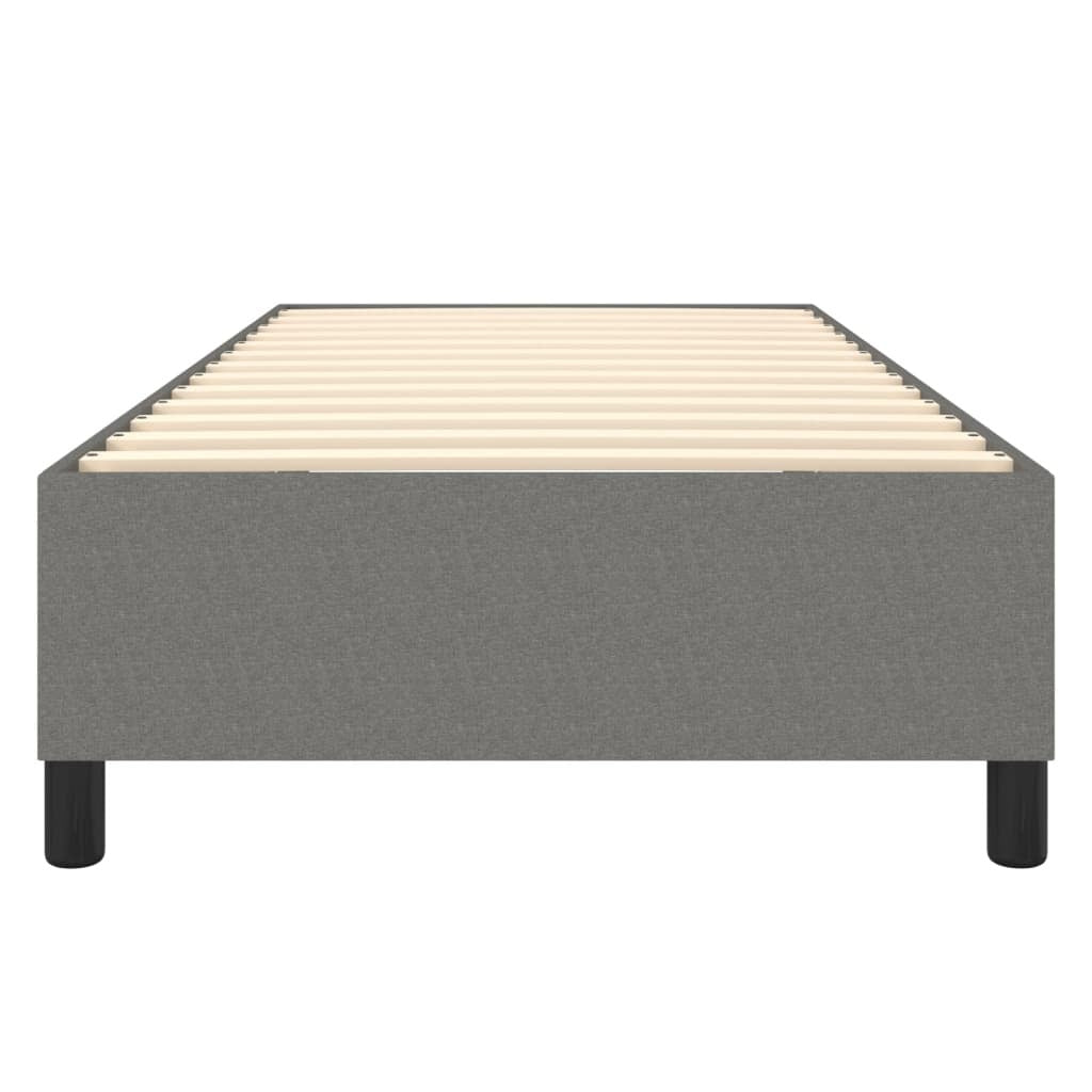 Box Spring Bed Frame Dark Gray Twin XL Fabric (US Only)
