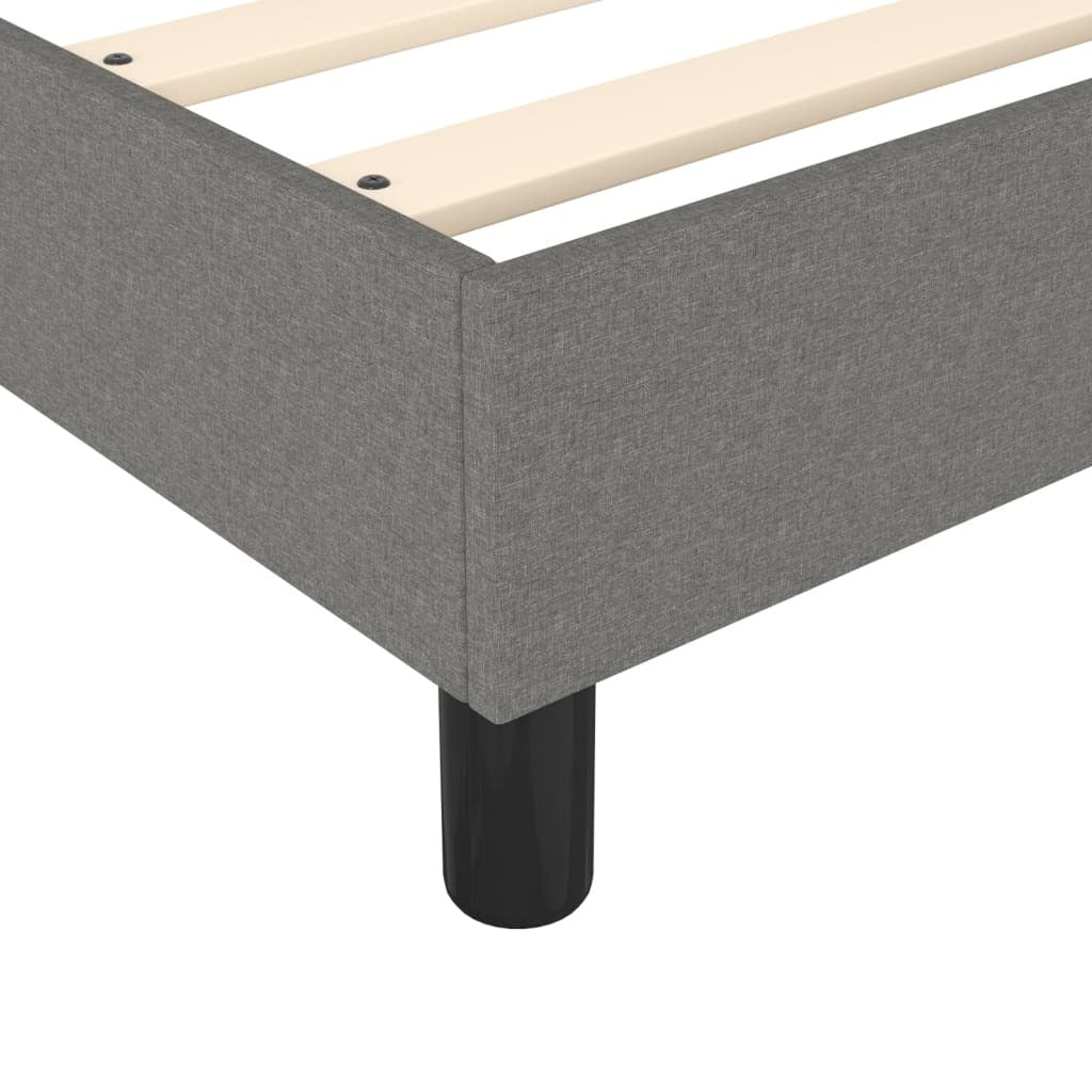 Box Spring Bed Frame Dark Gray Twin XL Fabric (US Only)