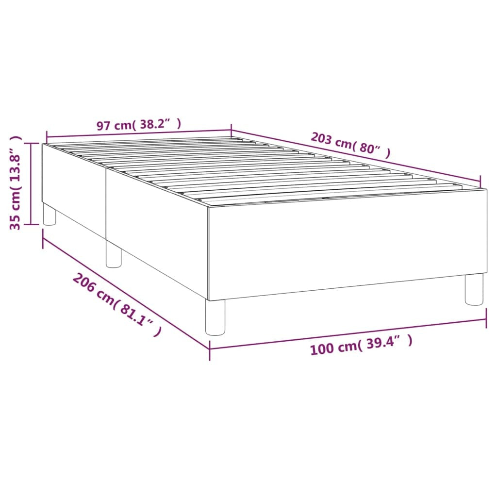 Box Spring Bed Frame Dark Gray Twin XL Fabric (US Only)