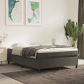 Box Spring Bed Frame Dark Gray Queen Velvet (US/AU Only)