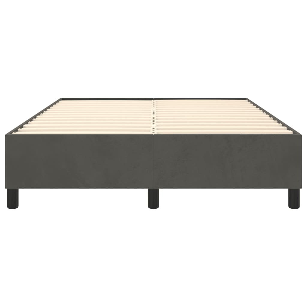 Box Spring Bed Frame Dark Gray Queen Velvet (US/AU Only)