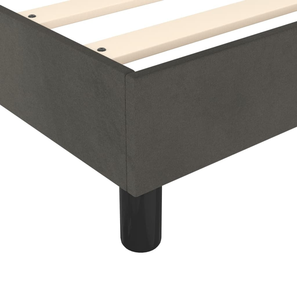 Box Spring Bed Frame Dark Gray Queen Velvet (US/AU Only)