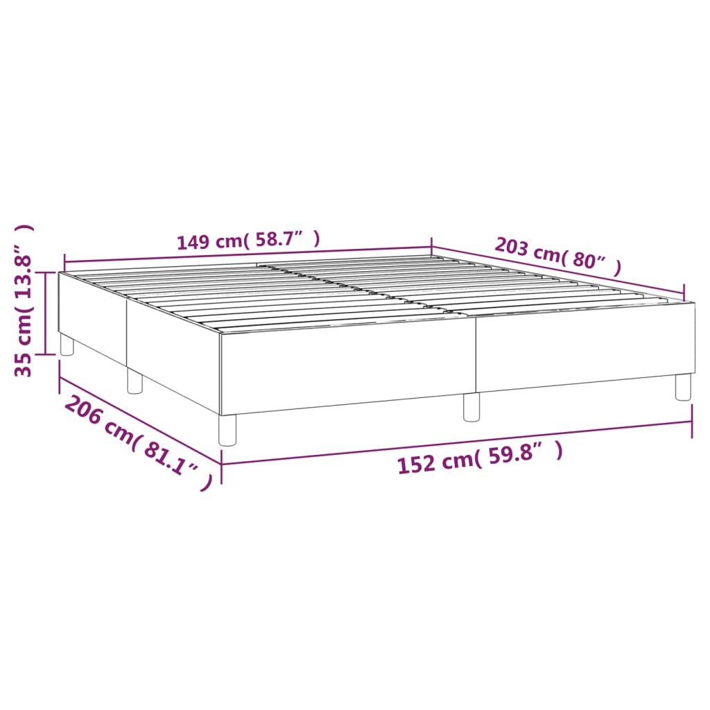 Box Spring Bed Frame Dark Gray Queen Velvet (US/AU Only)