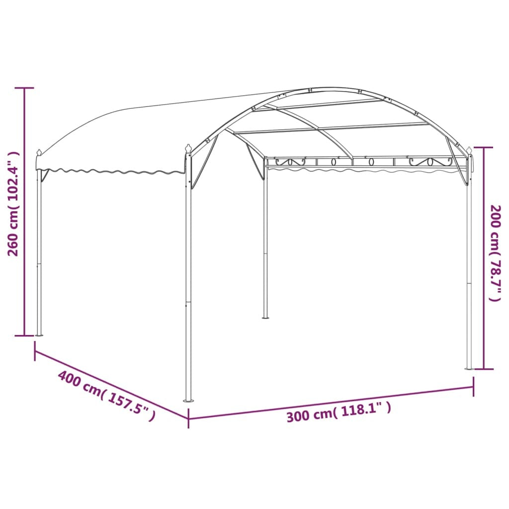Gazebo 13.1'x9.8'x8.5'Taupe 0.6 oz/ft