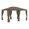 Garden Marquee with Curtains 13.1'x9.8'Taupe 0.6 oz/ft