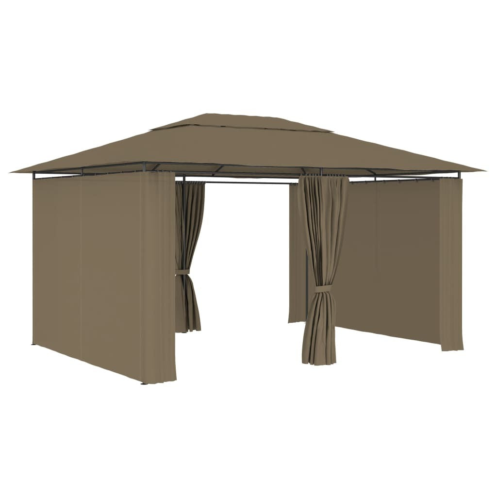 Garden Marquee with Curtains 13.1'x9.8'Taupe 0.6 oz/ft