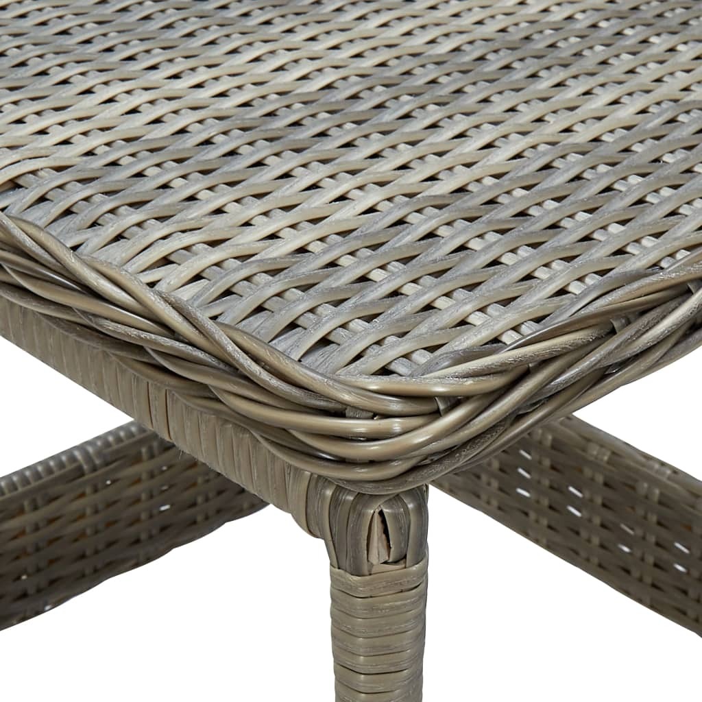 Patio Table Brown 7.7"x17.7"x18.3" Poly Rattan