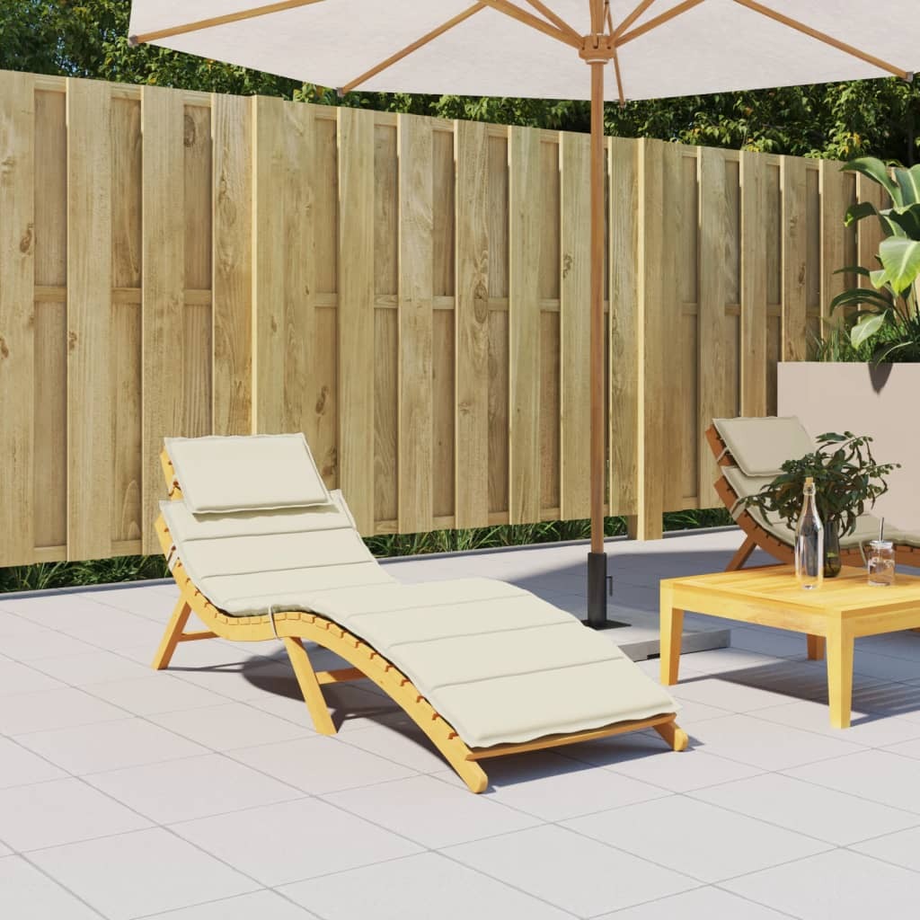 Sun Lounger Cushion Cream 73.2"x22.8"x1.6" Oxford Fabric