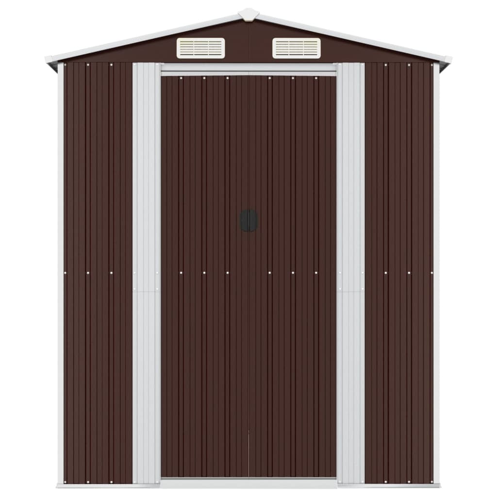 Garden Shed Dark Brown 75.6"x75.2"x87.8" Galvanized Steel