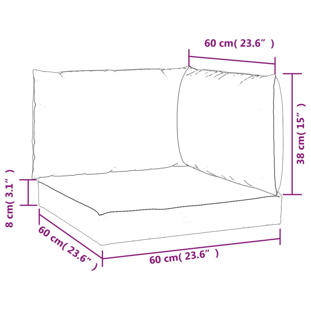 Pallet Cushions 3 pcs Taupe Oxford Fabric