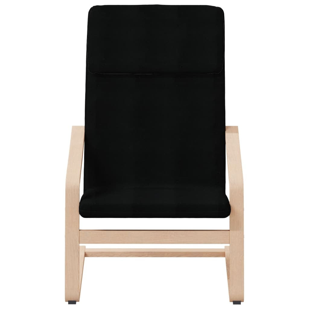 Relaxing Chair with Footstool Black Fabric