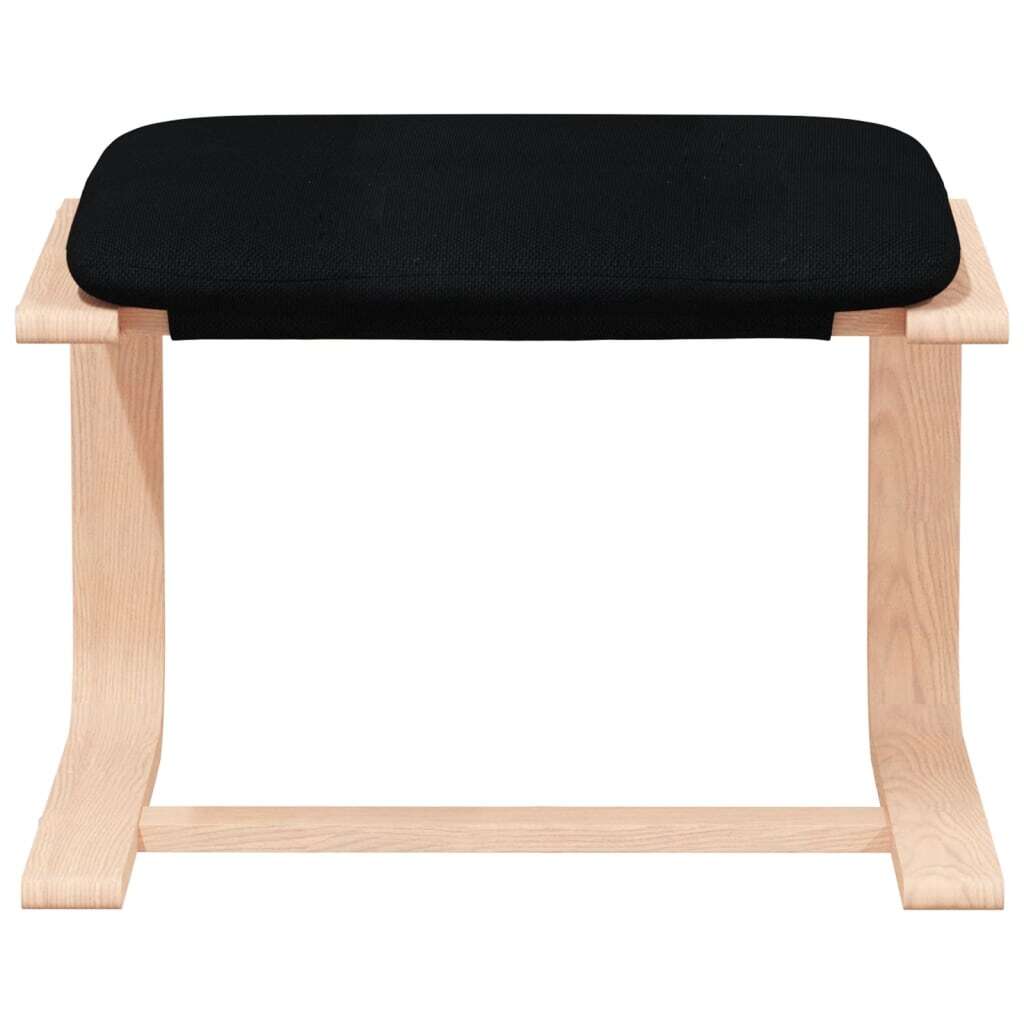 Relaxing Chair with Footstool Black Fabric