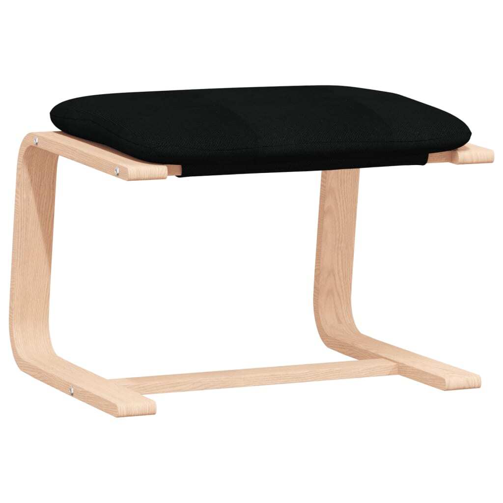 Relaxing Chair with Footstool Black Fabric
