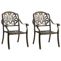 Patio Chairs 2 pcs Cast Aluminum Bronze