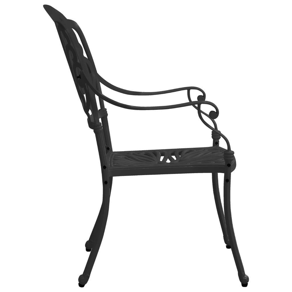Patio Chairs 2 pcs Cast Aluminum Black