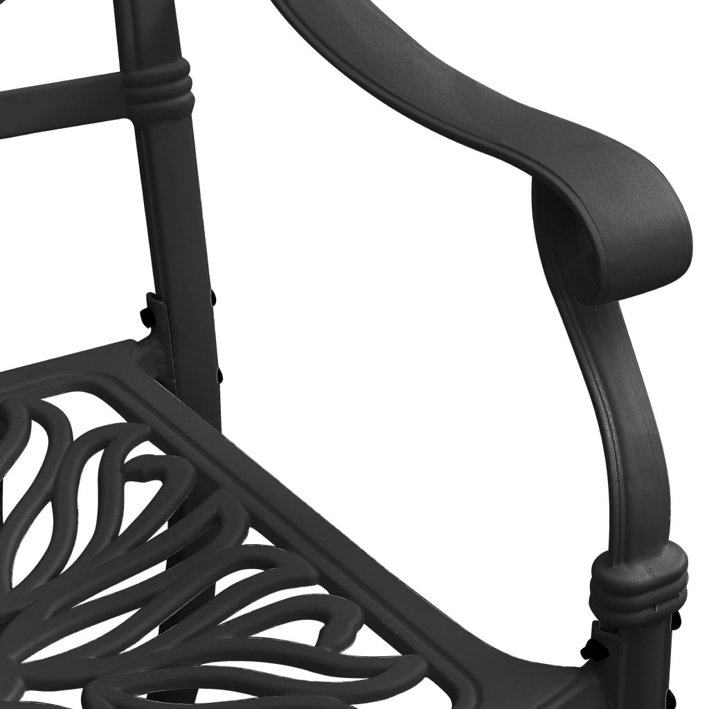 Patio Chairs 2 pcs Cast Aluminum Black