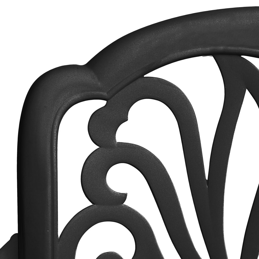 Patio Chairs 2 pcs Cast Aluminum Black