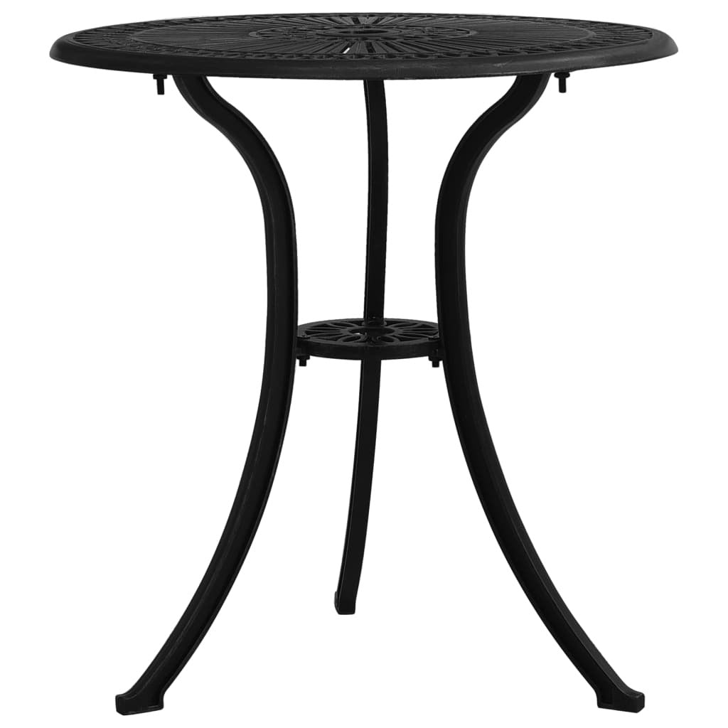 3 Piece Bistro Set Cast Aluminum Black
