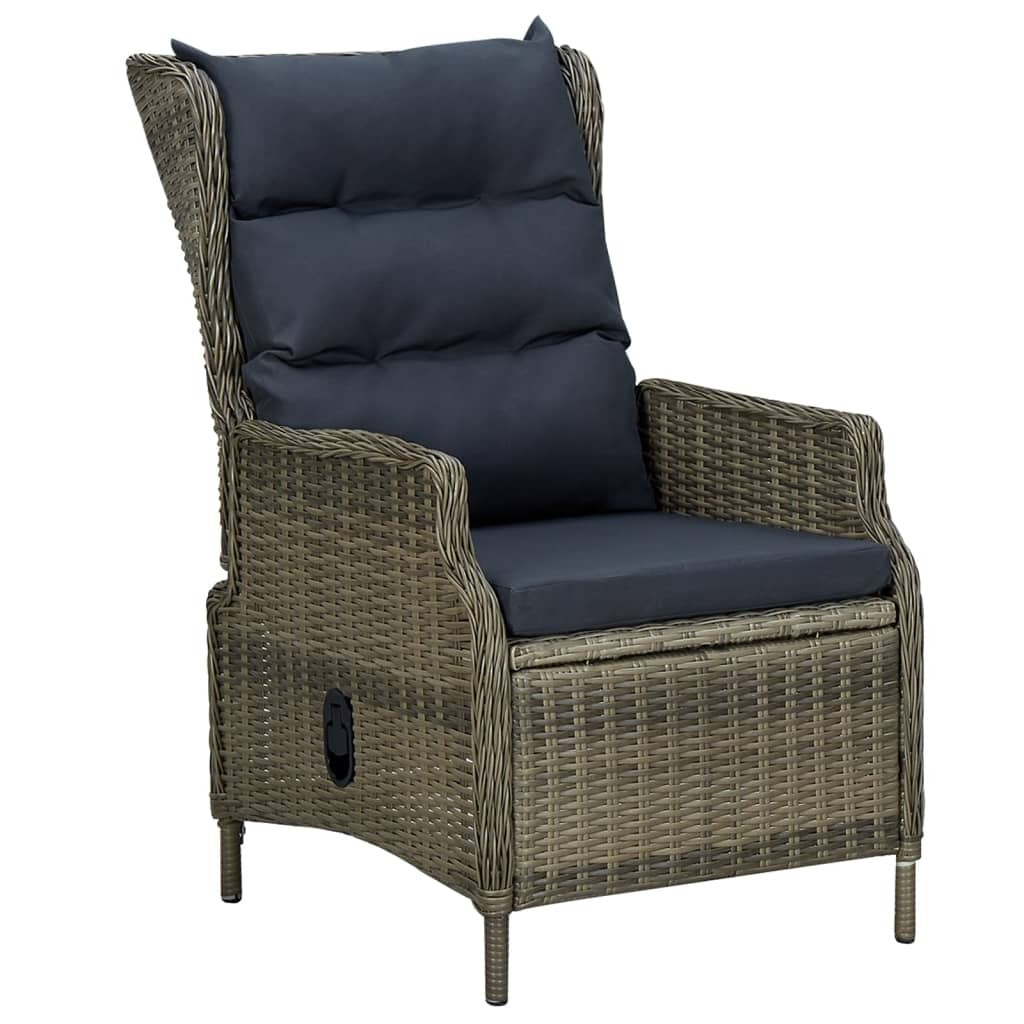 7 Piece Patio Dining Set Brown Poly Rattan