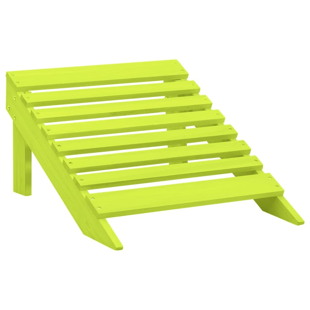 Patio Adirondack Chair with Ottoman Solid Fir Wood Green