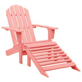 Patio Adirondack Chair with Ottoman Solid Fir Wood Pink