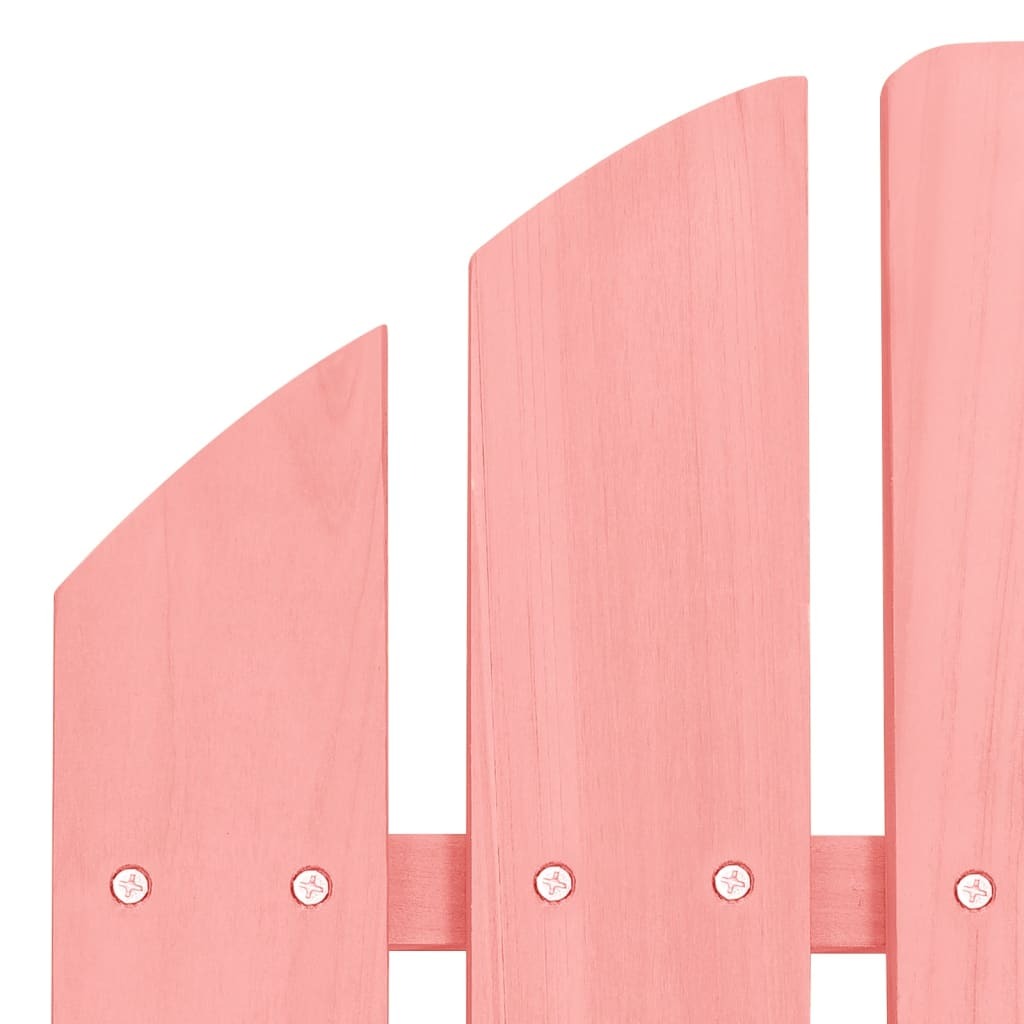 Patio Adirondack Chair with Ottoman Solid Fir Wood Pink