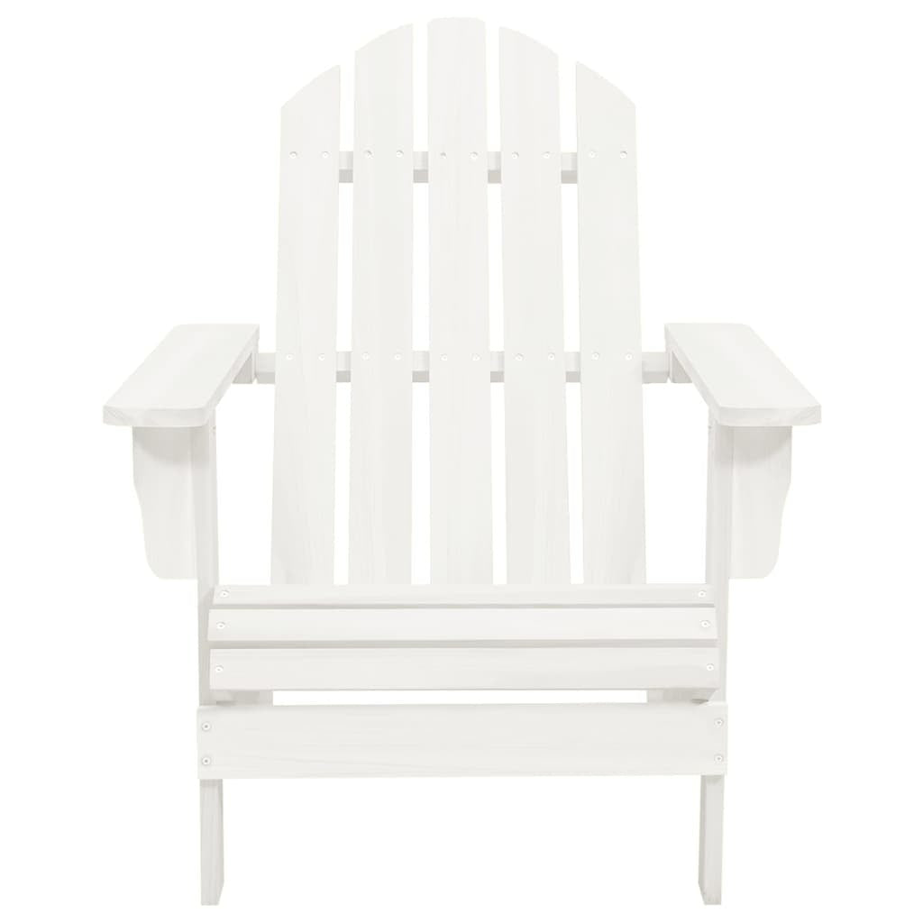 Patio Adirondack Chair with Table Solid Fir Wood White