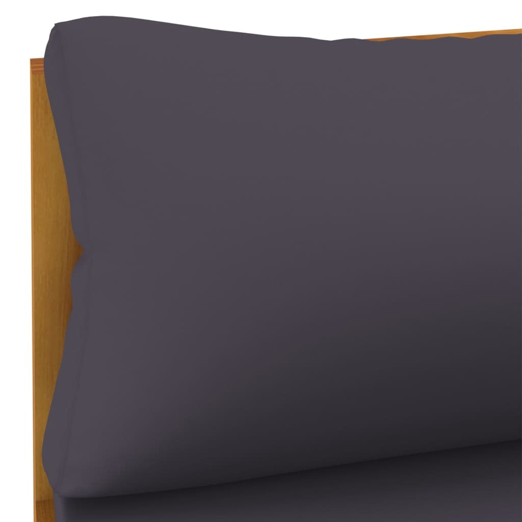 2 Piece Sofa Set with Dark Gray Cushions Solid Acacia Wood