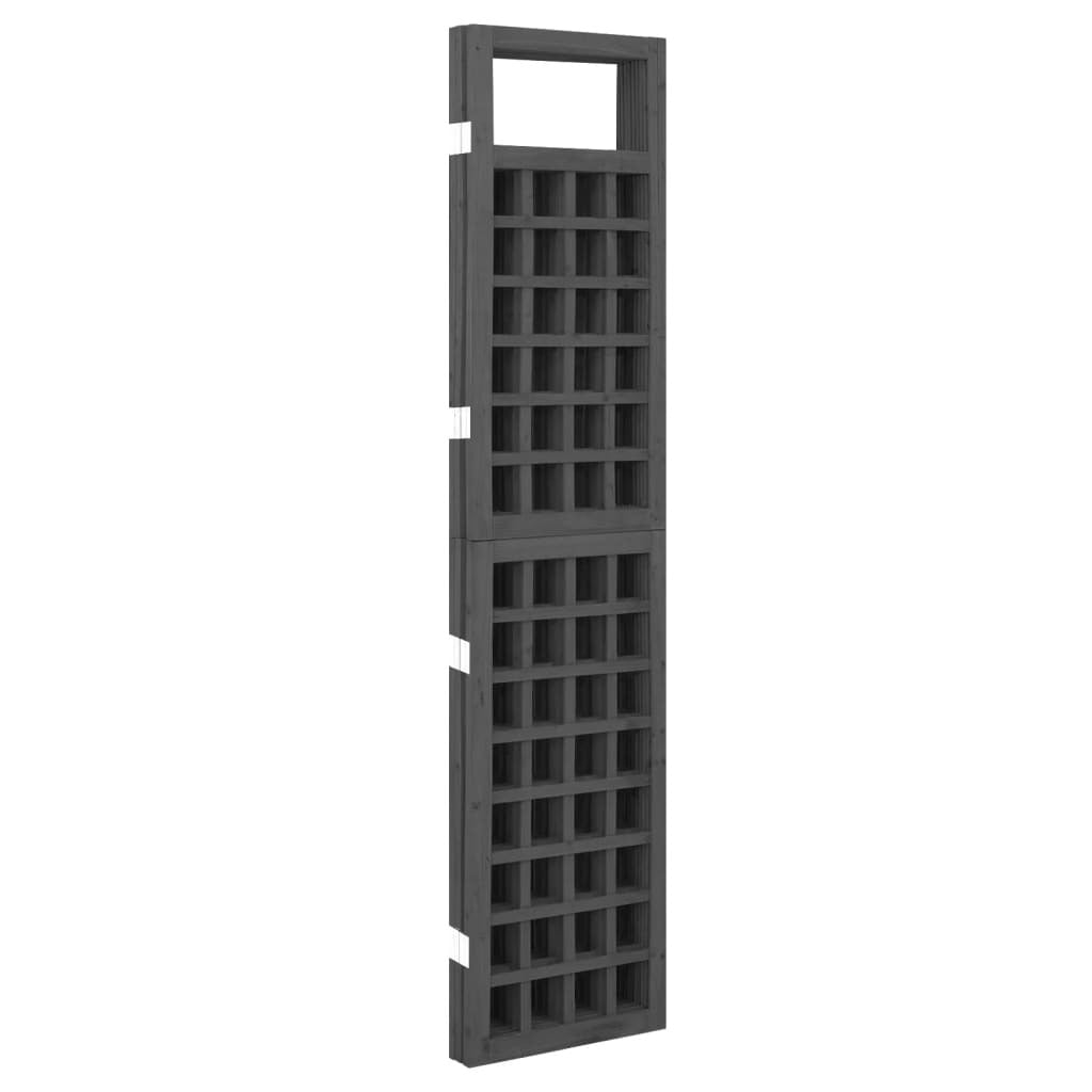 4-Panel Room Divider/Trellis Solid Fir Wood Black 63.4"x70.9