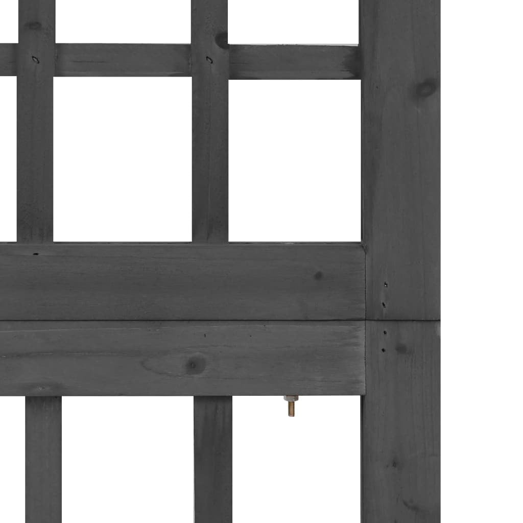 4-Panel Room Divider/Trellis Solid Fir Wood Black 63.4"x70.9