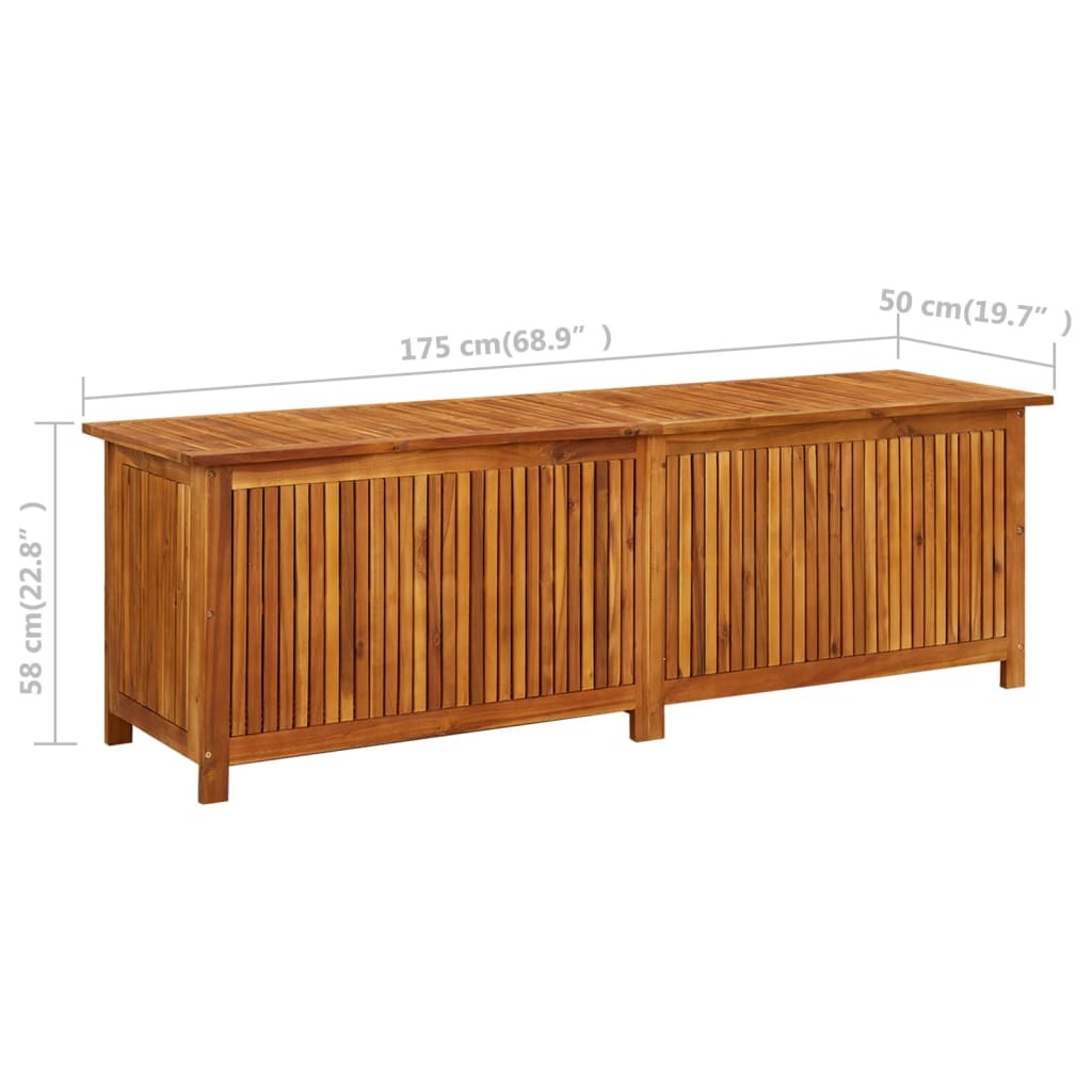 Patio Storage Box 68.9"x19.7"x22.8" Solid Acacia Wood