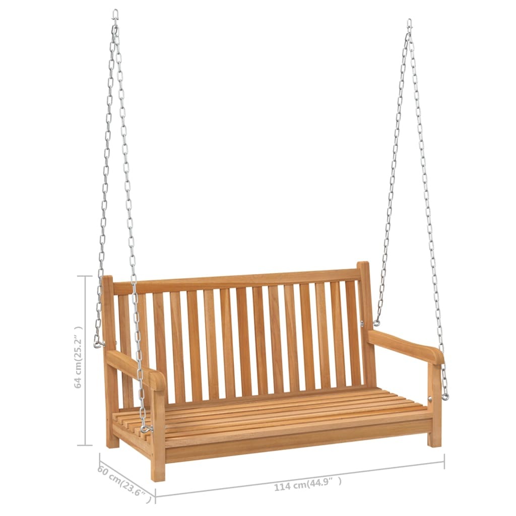 Swing Bench Solid Teak Wood 44.9"x23.6"x25.2