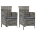 Patio Chairs with Cushions 2 pcs Poly Rattan Gray