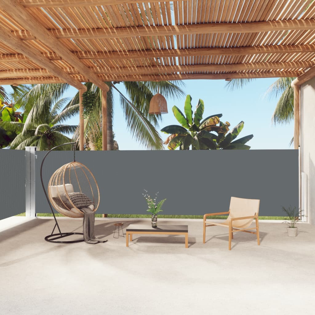 Retractable Side Awning Anthracite 63"x393.7