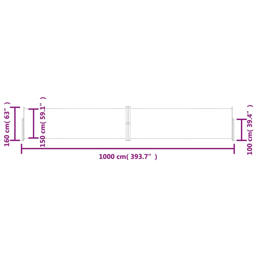 Retractable Side Awning Anthracite 63"x393.7