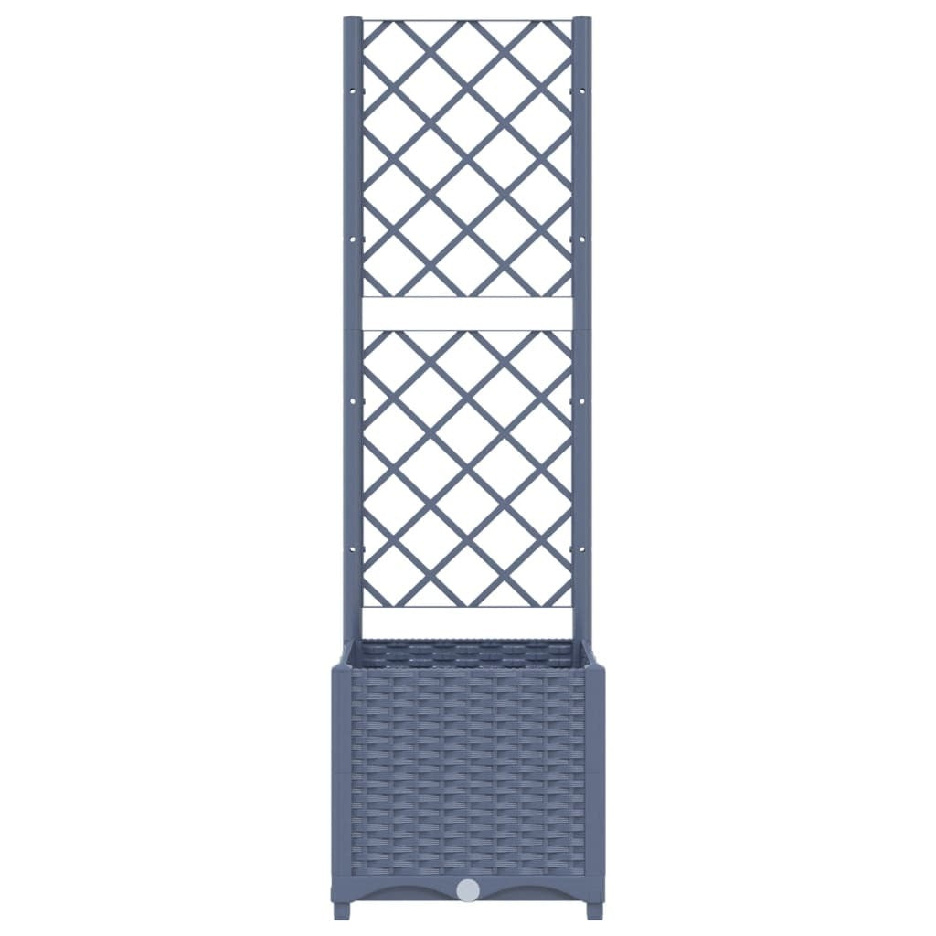 Garden Planter with Trellis Blue Grey 15.7x15.7x53.5" PP