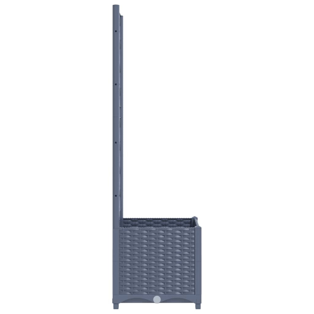 Garden Planter with Trellis Blue Grey 15.7x15.7x53.5" PP
