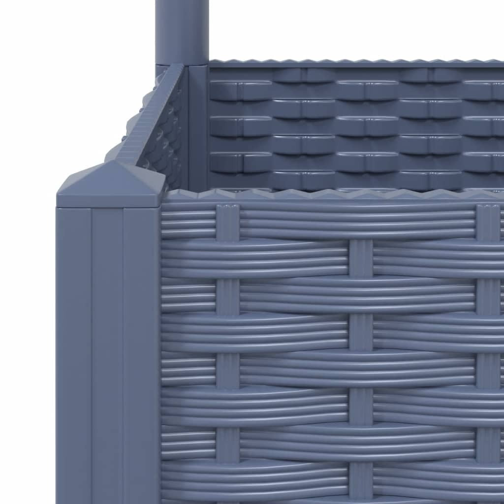 Garden Planter with Trellis Blue Grey 15.7x15.7x53.5" PP