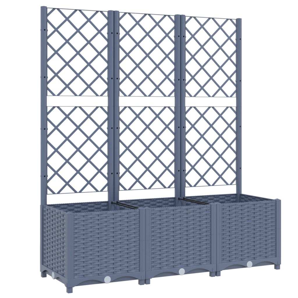Garden Planter with Trellis Blue Gray 47.2"x15.7"x53.5" PP