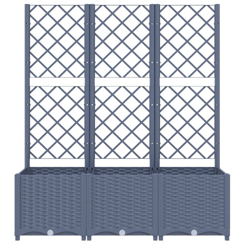 Garden Planter with Trellis Blue Gray 47.2"x15.7"x53.5" PP