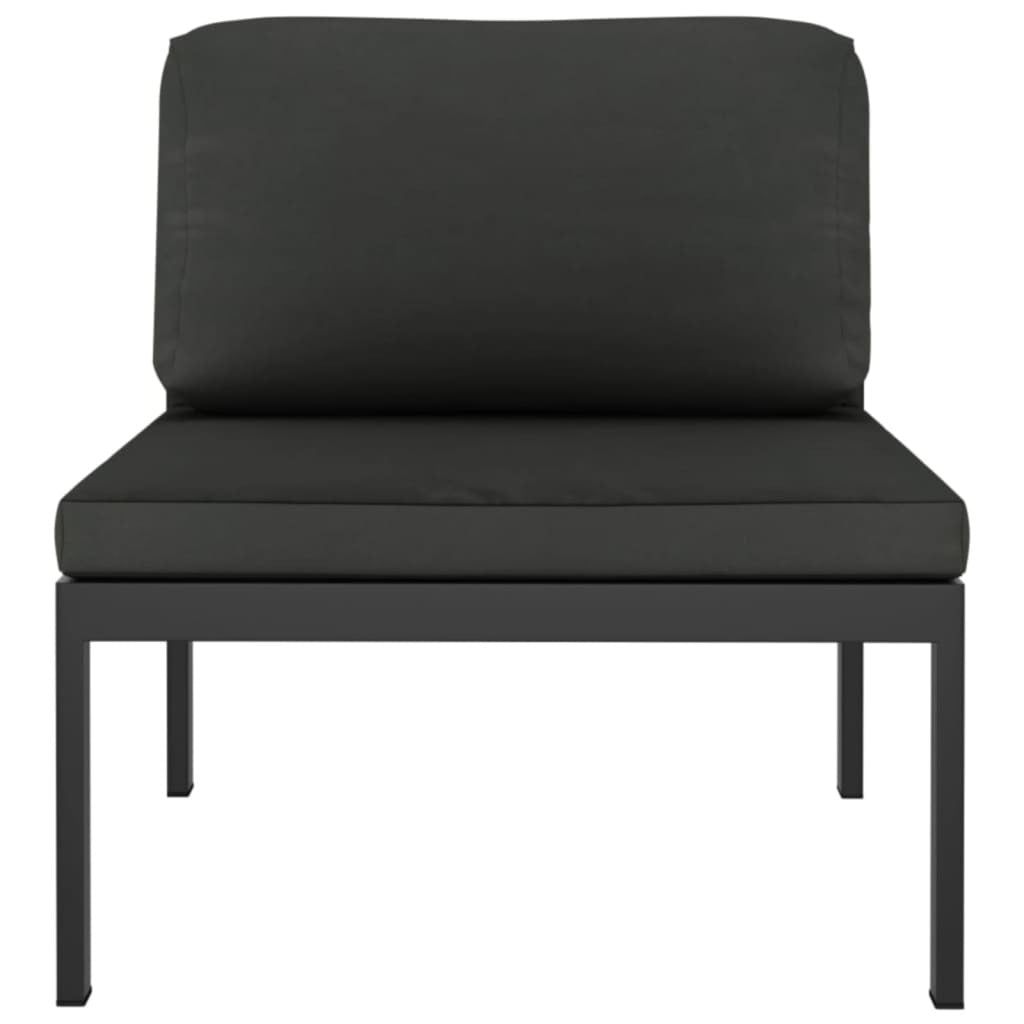3 Piece Patio Sofa Set with Cushions Aluminum Anthracite