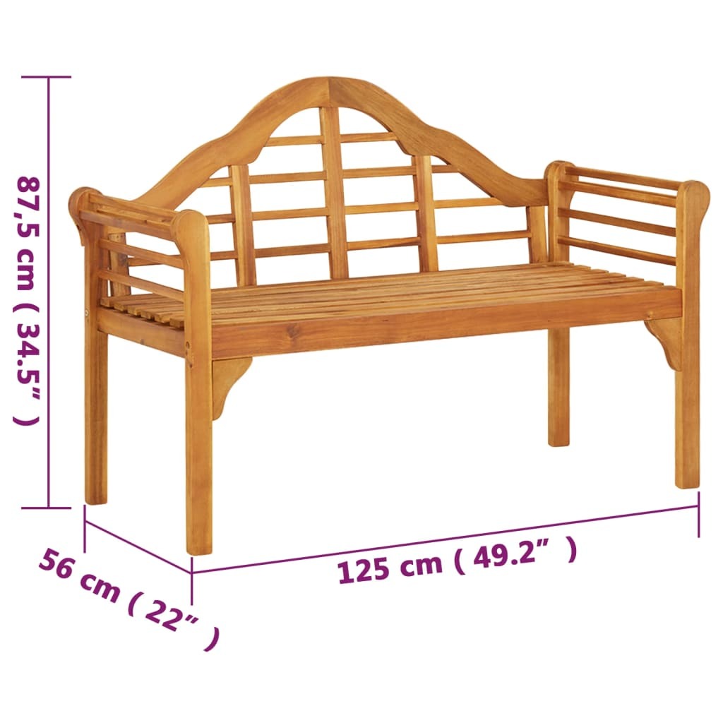 Patio Bench 49.2" Solid Wood Acacia
